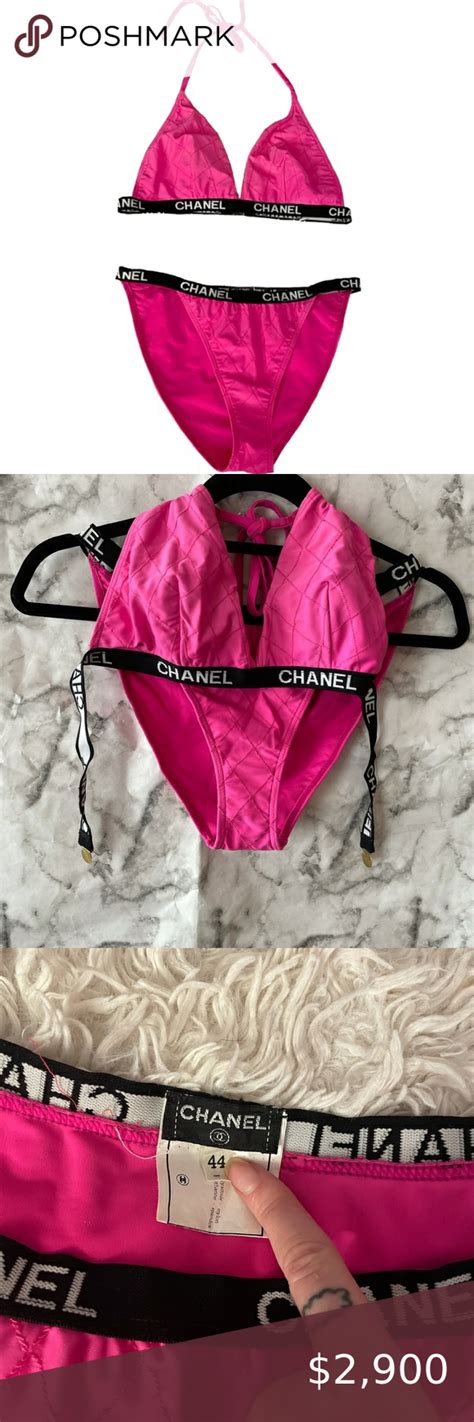 Rare Chanel Vintage 1995 Logo Bikini Swimsuit 